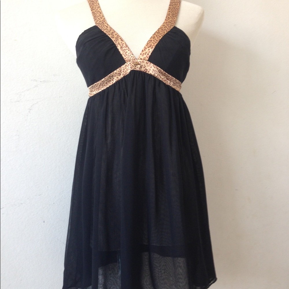 Victoria's Secret Black Chiffon Babydoll Sz XS